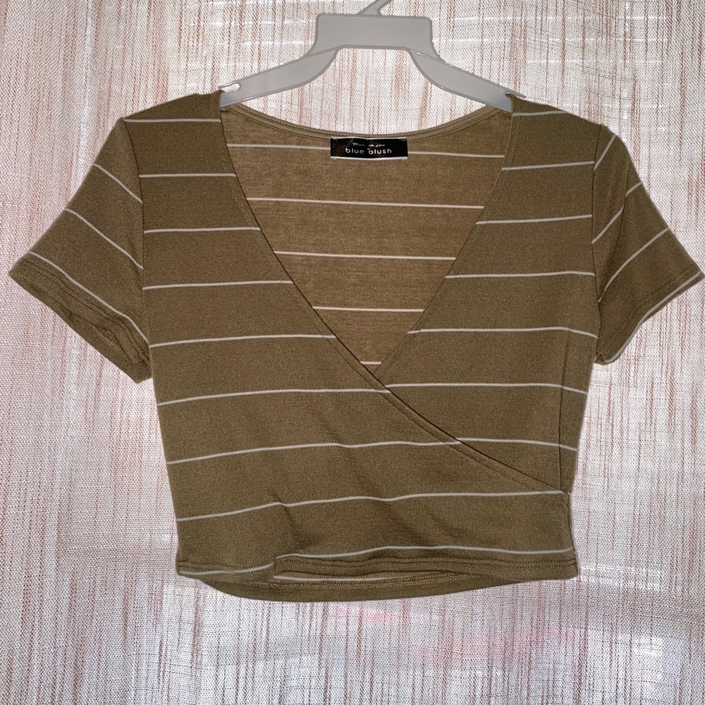 White-Stripe Green Top